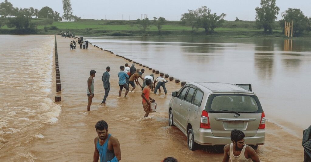 flood situation near krishna river