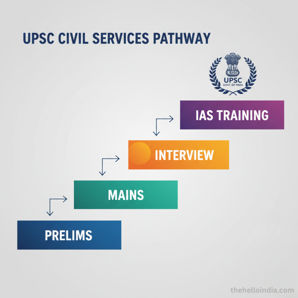 UPSC exam structure flowchart for IAS aspirants